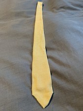 Lands  End Yellow Knitted Silk Tie Pointed Tip Made in USA