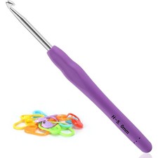 Extra Long 5mm Crochet Hooks with Ergonomic Handle, Comfortable Grip for