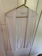 Croft  Barrow - White Lightweight Knit Rayon Cardigan - Women's Size Large