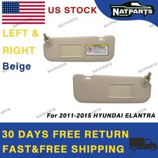 Beige Pair Sun Visor W Light For 2011-2015 Hyundai Elantra 852103x000tx