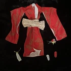 VINTAGE MATTEL BARBIE IN JAPAN RED KIMONO #821 OUTFIT 1960's NOT COMPLETE