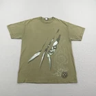 Vintage Wolverine Shirt Mens Large Green Marvel Mad Engine Mega Print X Men Tee