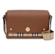 Burberry Note Vintage Check Medium Leather Sh...