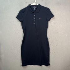 Tommy Hilfiger Womens Size XS Blue Slim Fit Polo Dress Cotton Blend