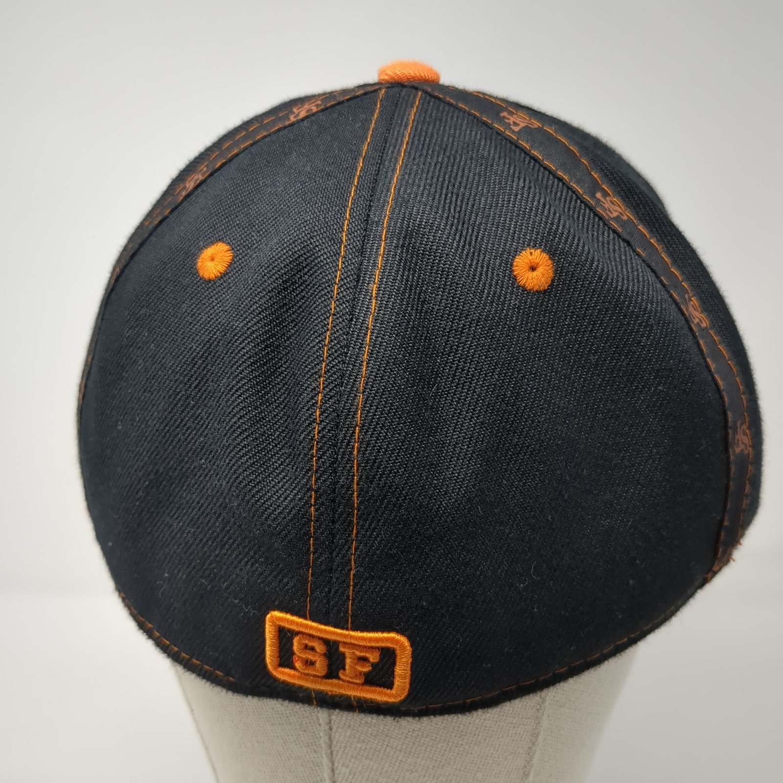 SF Fitted Baseball Cap Solid Black Large Embroide… - image 6