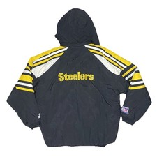 Starter Mens Pittsburgh Steelers Jacket Full Zip XL NFL Pro Line Hooded VTG