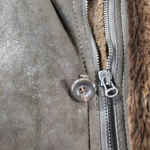 Gimo's Chocolate Brown Super Soft Shearling Jacket 52/L Made In Italy image 3