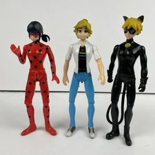 Miraculous Tales of Ladybug Action Figure LOT  Of 3 -  Cat Noir Adrien Agreste