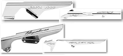 Yamaha R6 CADENA GAURD Diamante Powersports Espejo Pulido Grabado Logotipos YZFR6 - Imagen 4 de 5