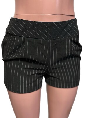 Mimi Chica Mob Gangster Pinstripe Pull on side pockets Low Rise Y2K Shorts New S