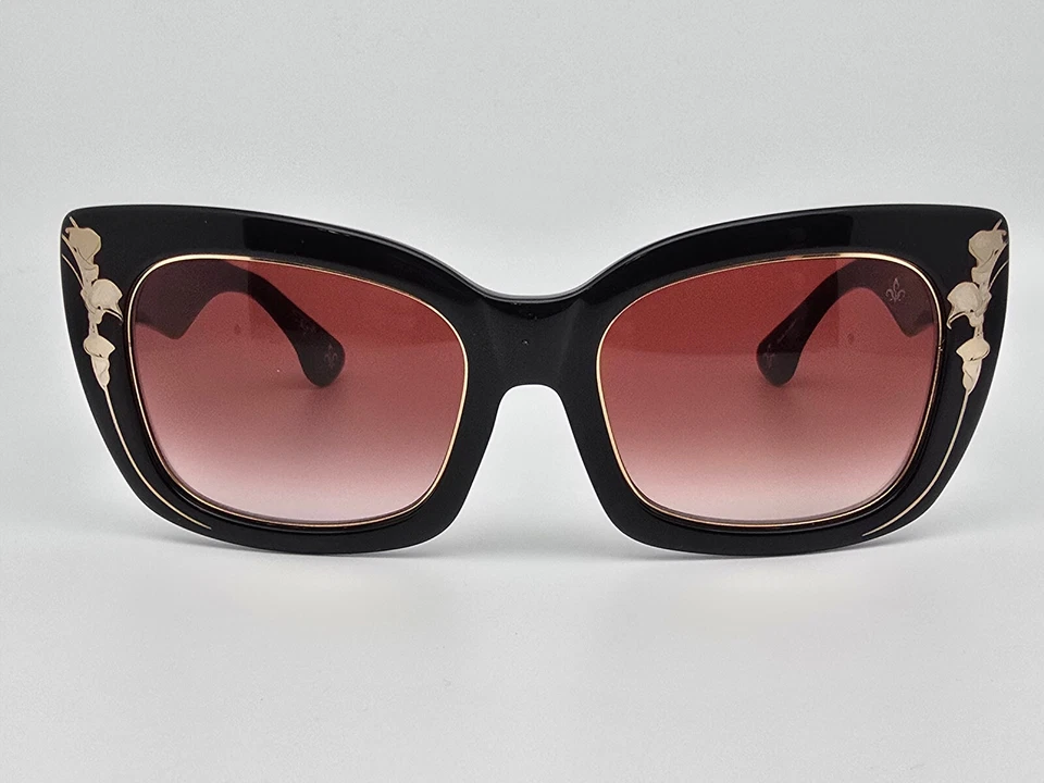 Gafas de sol Philippe V WN1 brillante negro dorado marco rojo degradado lentes Japón 54 mm Foto 2 de 4