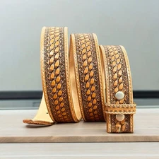 Genuine Leather Handmade Men's Western Belt  Without Buckle Full Grain Leather