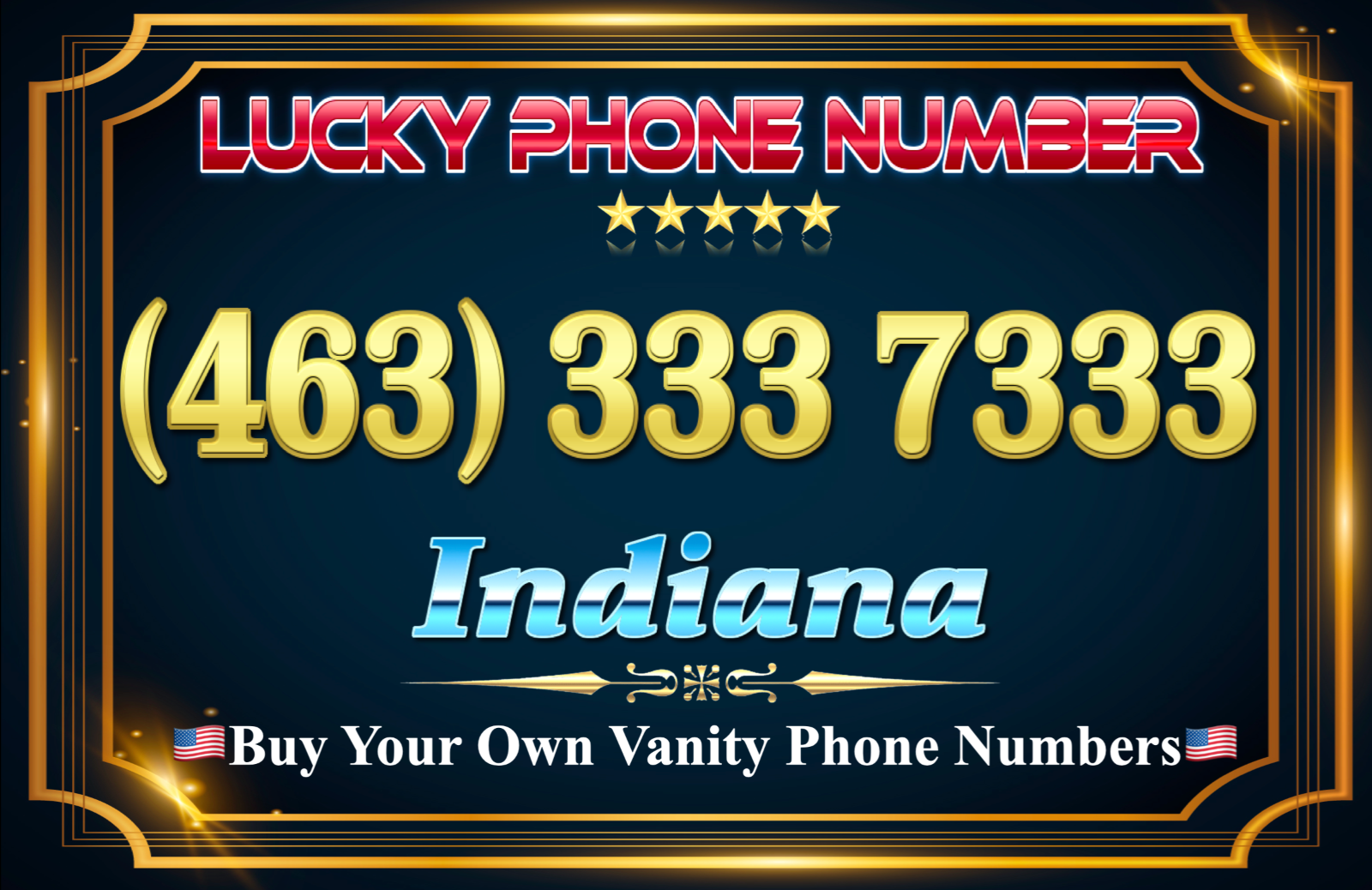 Lucky Phone Number Indiana (463) 3337333 eBay