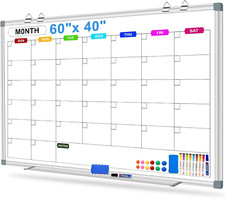 60x40 Inch Magnetic Dry Erase Wall Calendar - Monthly Planning Board