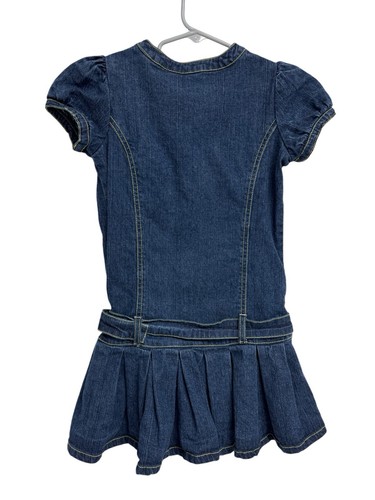 Disney princess girls denim dress short sleeve button front size 6/6X - Picture 4 of 9