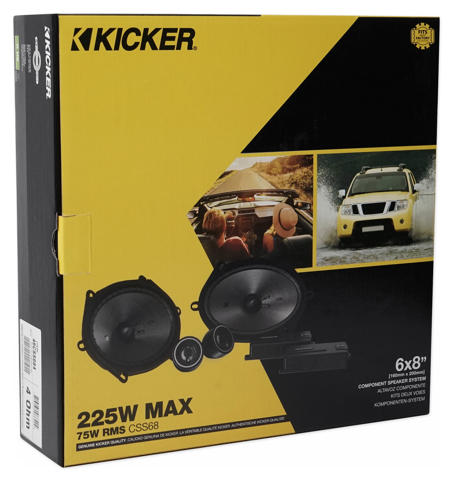 Автомобильные аудиокомпонентные колонки KICKER 46CSS684 6x8 мощностью 450 Вт2 Коаксиальные колонки CSC68