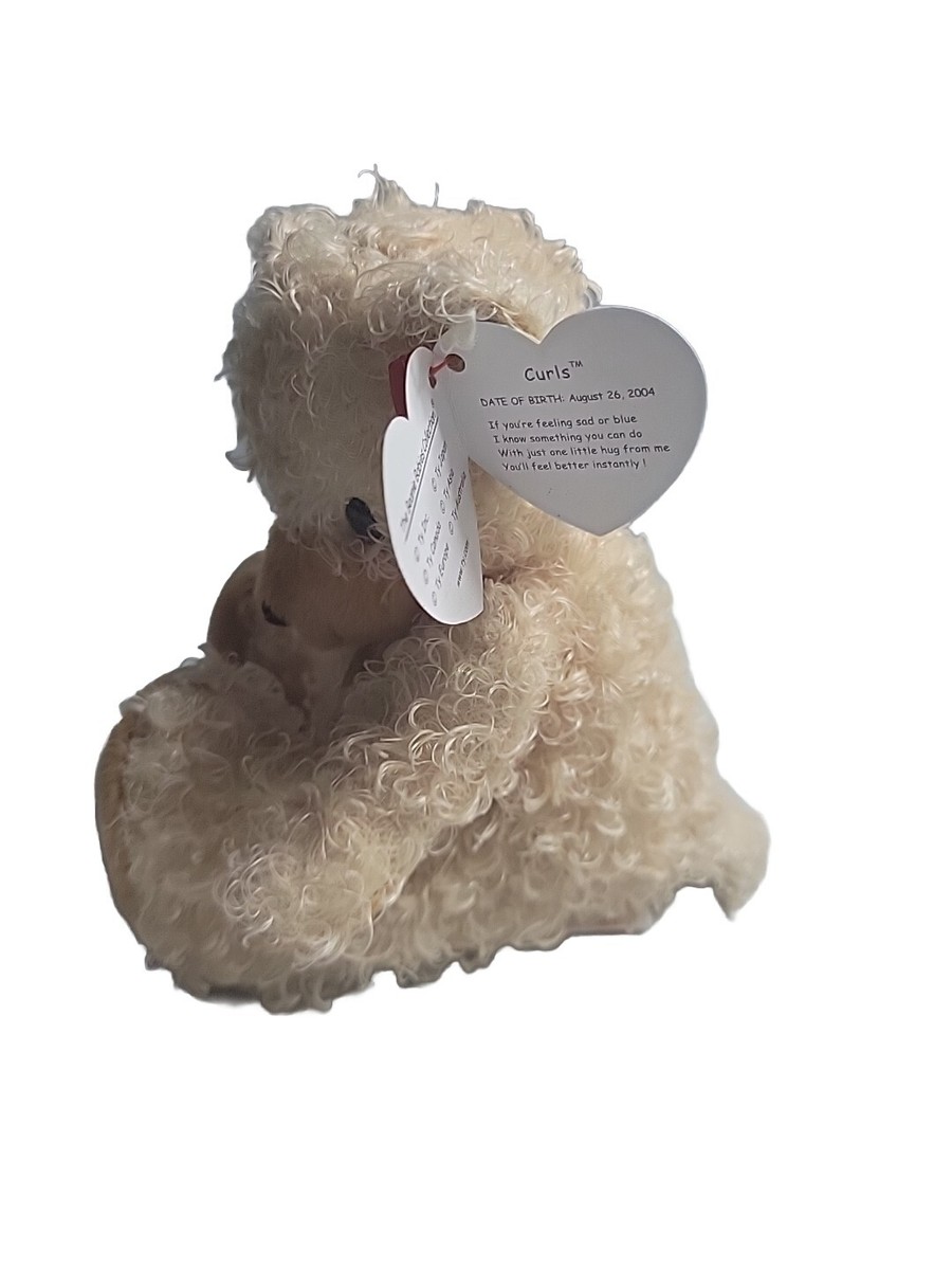 Ty Beanie Baby Curls The Bear With Tag Retired DOB August 26th
