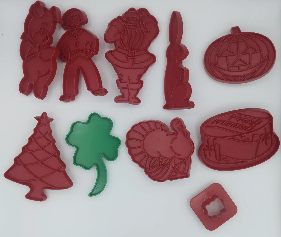 Lote de Cortadores de Galletas Tupperware De Colección -Rojo- Pascua Navidad Vacaciones Cumpleaños y Más Foto 3 de 4