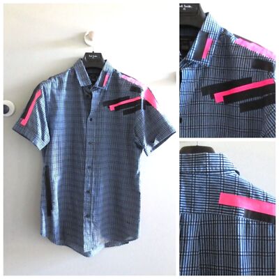 NWOT MARC BY MARC JACOBS MEN SHRUNKEN FIT COTTON SHIRT BLUE Sz-M
