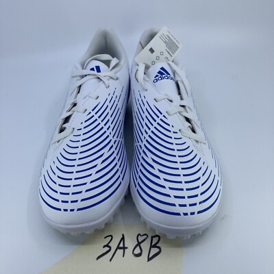 ADIDAS PREDATOR EDGE.4 TF SOCCER CLEATS WHITE BLUE SIZE MENS 8.5