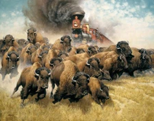 Frank McCARTHY "The Coming of the Iron Horse" Ltd Edition Canvas Buffalo Train