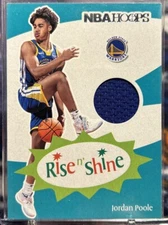 2019-20 Panini NBA Hoops Rise N Shine Jersey Patch Jordan Poole Rookie RC Card