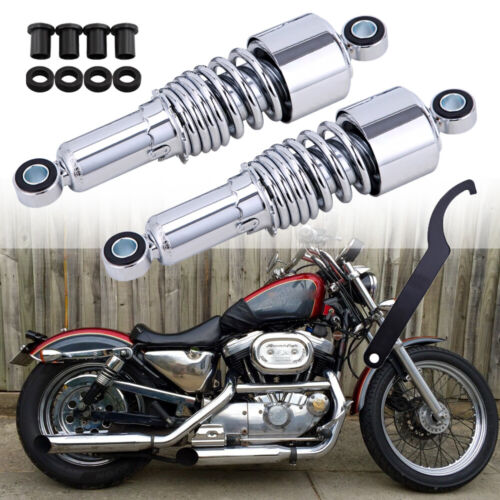Chrome 10.5" Slammer Shock Absorber for 1991-2017 Harley Sportster 883 1200 Dyna - Picture 5 of 12