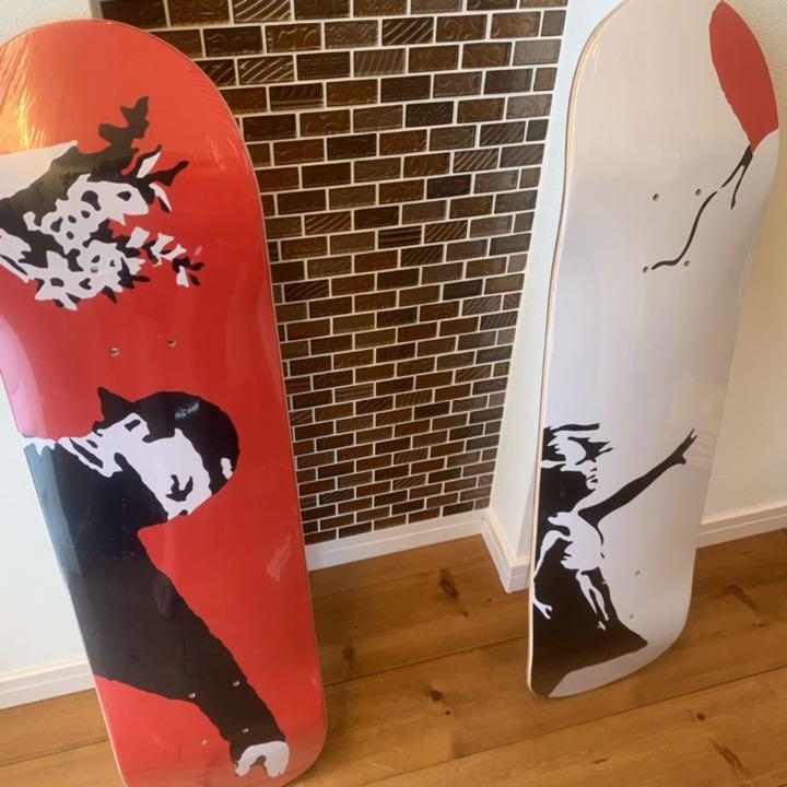 Banksy exhibition Limited skateboard deck 2 set Love in the air | eBay