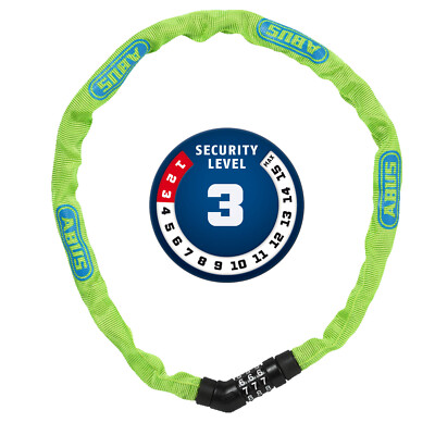 ABUS Fahrrad Kettenschloss Zahlencode Steel-O-Chain 4804C lime 4x750mm Level3