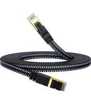 Flat Cat 8 Ethernet Cable 10ft Morlecs Nylon Braided High Speed 40Gbps 2000Mh...