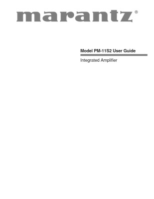 Marantz PM-11S2 Amplifier Owners Instruction Manual