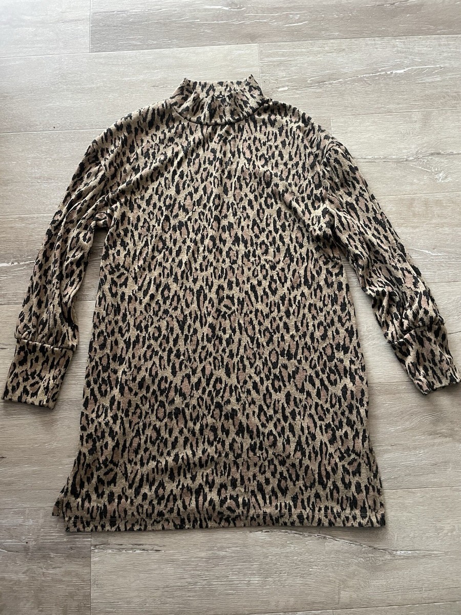 Ladies Leopard Print Dress Size 14 F&F Tesco Women's UK