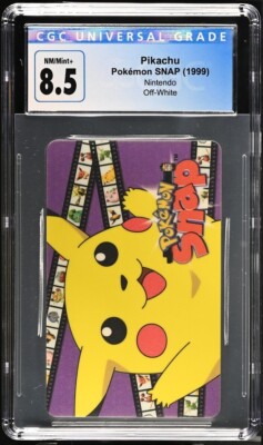 pikachu pokemon snap card Pokemon SNAP (1999) - Pikachu - Nintendo - Off-White - CGC 8.5 NM/Mint+