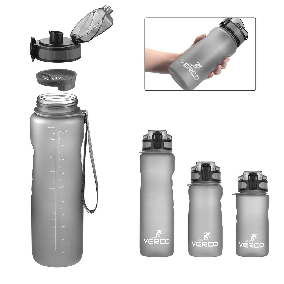 Tragbare Flache Wasserflasche Aus Tritan – BPA-frei, 500 Ml, Für Unterwegs (weiß)