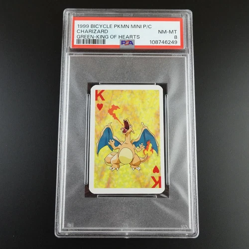 PSA 8 Charizard King of Hearts Graded Pokemon Mini Bicycle Card