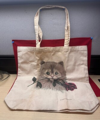 Cat Face Tote Bag Reusable Shopping Bag Canvas Uncle Jerry's