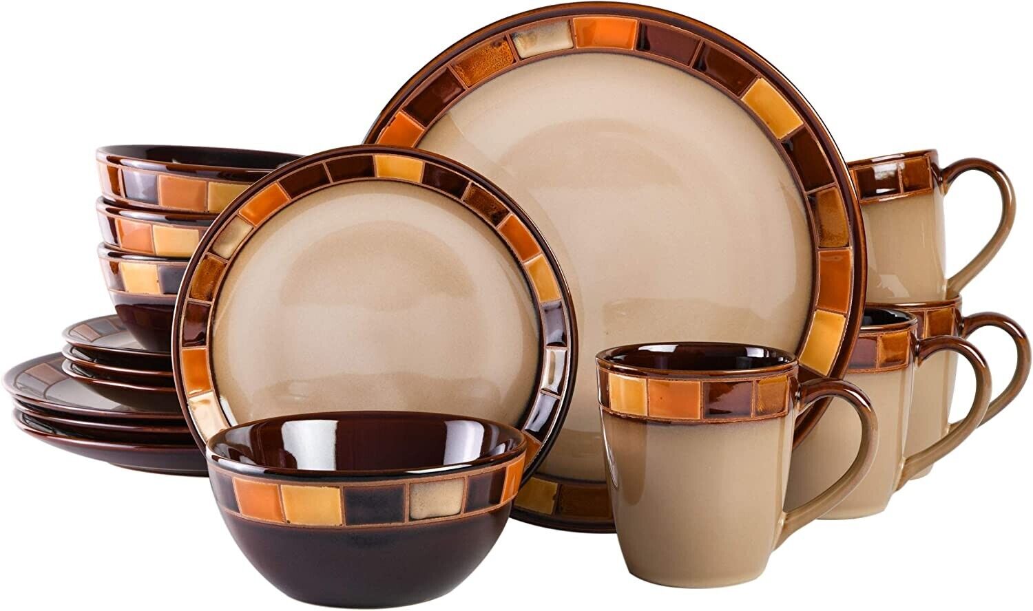 16 Piece Dinnerware Set, mugs Plates & Bowls