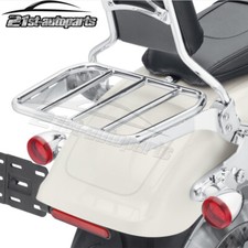 Triple Chrome Sissy Bar Sport Luggage Rack For Harley 2018-2025 Fat Boy Breakout