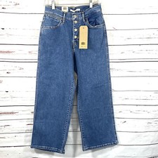 Levi  s Mile High Jeans Women  s 27 Blue Cropped Wide Leg Vintage Style New