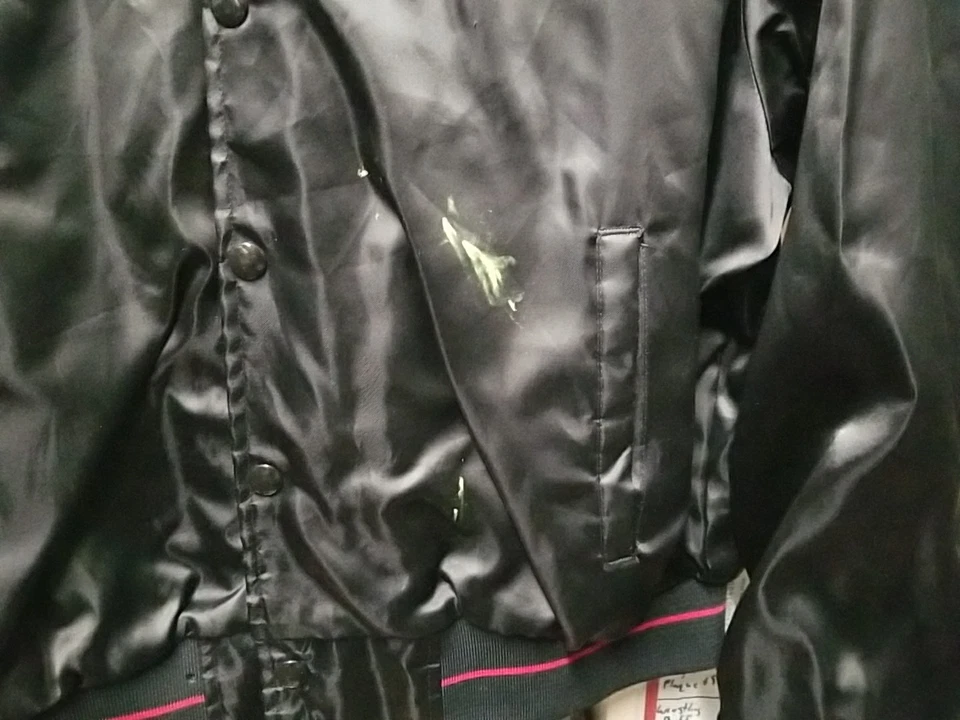 1980's Snap-On Tools Satin Jacket XL Horizon Black Embroidered Coat USA Flaws - Image 4 of 4