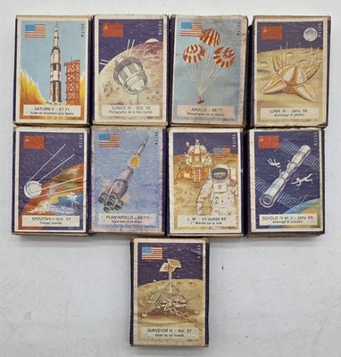 Lot 9 Antique Matchboxes SEITA The Conquest of Space USA Vs USSR VGC