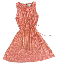 Ann Taylor Loft Dress with Elastic Tie Waist Orange Casualwear Womens M