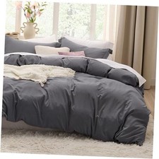 Bedsure Dark Grey Duvet Cover Full 80" X 90" 04 - Dark Grey No Comforter