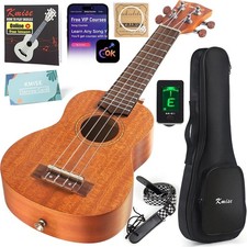 21-Inch Soprano Mahogany Ukulele Starter Kit with Online Lessons  Accessories