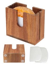 Large Acacia Adjustable Bagel Slicer Holder, Bagel Cutter for Small and Large...