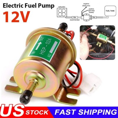 Universal Electric Fuel Pump 4-7 PSI 12V Low Pressure Gas Diesel Inline HEP-02A
