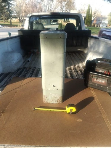 USED. TV80 Outdoor Underground CATV Pedestal 8"x8" x 25-1/2". Good. Surface Rust