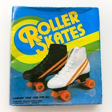 Brookfield Colt Roller Skates - Girls SZ 4 - White w/Orange Stripes - OG Box