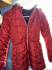 Red Tommy Hilfiger Puffer Jacket LG 12/14  Great Condition