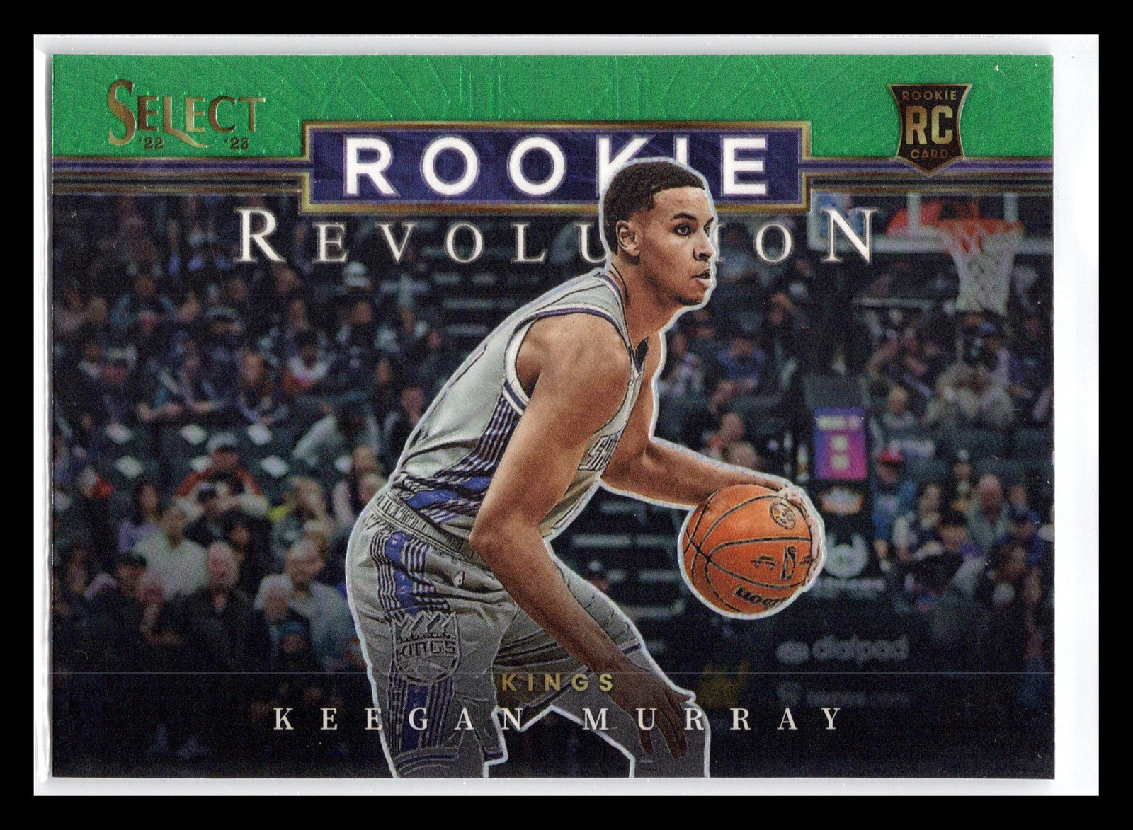 2022-23 Panini Select #5 Keegan Murray Rookie Revolution Green Sacramento Kings